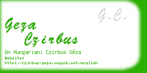 geza czirbus business card